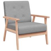 vidaXL Fåtölj ljusgrå tyg
