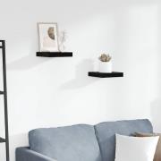 vidaXL Svävande vägghyllor 2 st svart högglans 23x23,5x3,8 cm MDF