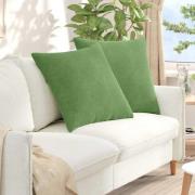 vidaXL Sofakuddar 2 pcs Ljusgrön 80 x 80 cm Kordread tyg
