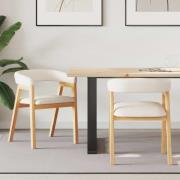 vidaXL Matstolar 2 pcs Naturfärg 54 x 57 x 73 cm Massiv Gummiträ