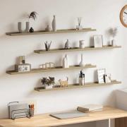 vidaXL Vägghyllor 4 st sonoma-ek 100x9x3 cm