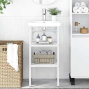 vidaXL Ram för tvättställ vit 40x38x83 cm järn