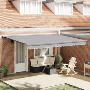vidaXL Utfällbar markis Ljusgrå 4 × 3 m Canvas och Aluminium