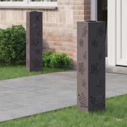 vidaXL Solar LED Stig Ljus 2 pcs Svart Kallvalsat stål