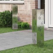 vidaXL Solar LED Stig Ljus 2 pcs Silver Galvaniserad