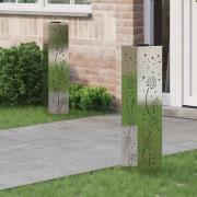 vidaXL Solar LED Stig Ljus 2 pcs Silver Rostfritt stål