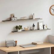 vidaXL Vägghyllor 2 st betonggrå 100x9x3 cm