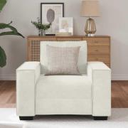 vidaXL Soffstol gräddvit 60 cm sammet