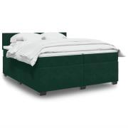 vidaXL Ramsäng med madrass mörkgrön 200x200 cm sammet