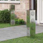 vidaXL Solar LED Stig Ljus 2 pcs Galvaniserad Galvaniserad