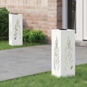 vidaXL Solar LED Stig Ljus 2 pcs Vit Kallvalsat stål