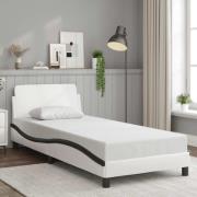 vidaXL Bed Frame "Dover" White&Black 80x200 cm Faux Leather