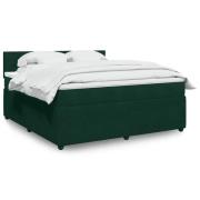 vidaXL Ramsäng med madrass mörkgrön 180x200 cm sammet