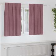 vidaXL Mörkläggningsgardiner 2 pcs Mörkrosa 140 x 140 cm Sammet