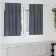 vidaXL Mörkläggningsgardiner 2 pcs Ljusgrå 140 x 140 cm Sammet