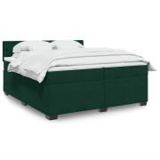 vidaXL Ramsäng med madrass mörkgrön 200x200 cm sammet