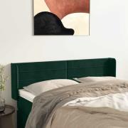 vidaXL Sänggavel med kanter mörkgrön 147x16x78/88 cm sammet