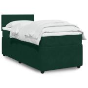 vidaXL Ramsäng med madrass mörkgrön 90x200 cm sammet