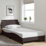 vidaXL Bed Frame "Dover" Dark Brown 100x200 cm Fabric