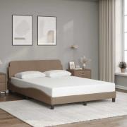 vidaXL Bed Frame "Dover" Cappuccino 140x190 cm Faux Leather