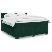 vidaXL Ramsäng med madrass mörkgrön 180x200 cm sammet