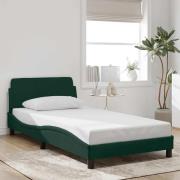 vidaXL Bed Frame "Dover" Dark Green 100x200 cm Velvet