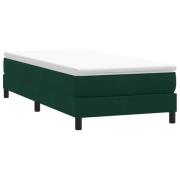 vidaXL Resårsäng utan madrass mörkgrön 90x210 cm sammet