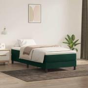 vidaXL Resårsäng utan madrass mörkgrön 100x220 cm sammet