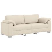 vidaXL 3-Sits soffa Beige 220 cm Linnenblandad tyg