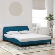 vidaXL Bed Frame with Headboard "Dover" Blue 160x200 cm Velvet
