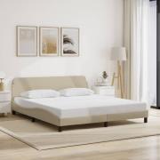vidaXL Bed Frame "Dover" Cream 180x200 cm Fabric