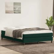vidaXL Ramsäng med madrass mörkgrön 160x220 cm sammet