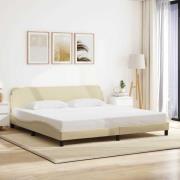 vidaXL Bed Frame "Dover" Cream 200x200 cm Fabric