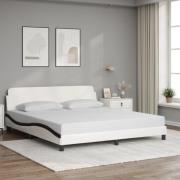 vidaXL Bed Frame "Dover" White&Black 180x200 cm Faux Leather