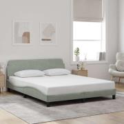 vidaXL Bed Frame "Dover" Light Grey 160x200 cm Velvet