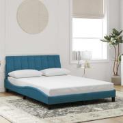 vidaXL Bed Frame without Mattress "Hanko" Blue 140x200 cm Velvet