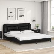 vidaXL Bed Frame without Mattress "Hvar" Black 180x200 cm Faux Leather