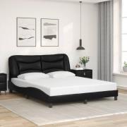 vidaXL Bed Frame without Mattress "Hvar" Black 160x200 cm Faux Leather