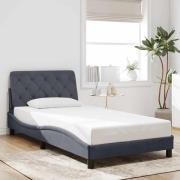 vidaXL Bed Frame without Mattress Dark Grey 100x200 cm Velvet
