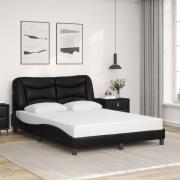 vidaXL Bed Frame without Mattress "Hvar" Black 140x200 cm Faux Leather