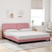 vidaXL Bed Frame without Mattress Pink 180x200 cm Velvet