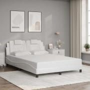 vidaXL Bed Frame "Viana" without Mattress White 140x190 cm Faux Leathe...