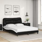 vidaXL Bed Frame without Mattress "Hvar" Black and White 140x200 cm Fa...