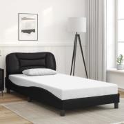 vidaXL Bed Frame without Mattress "Hvar" Black 100x200 cm Faux Leather