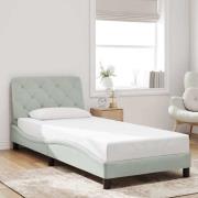 vidaXL Bed Frame without Mattress Light Grey 90x200 cm Velvet