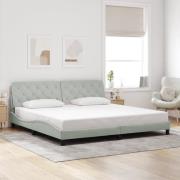 vidaXL Bed Frame without Mattress Light Grey 200x200 cm Velvet