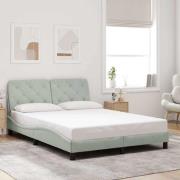 vidaXL Bed Frame without Mattress Light Grey 140x190 cm Velvet