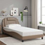 vidaXL Bed Frame "Viana" without Mattress Cappuccino 100x200 cm Faux L...