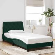 vidaXL Bed Frame without Mattress Dark Green 100x200 cm Velvet
