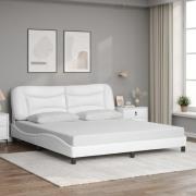 vidaXL Bed Frame without Mattress "Hvar" White 180x200 cm Faux Leather